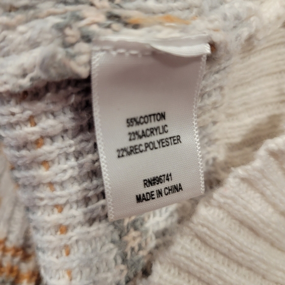 Oak&trellis size xl fair isle print button up cardigan cotton blend - Picture 5 of 6